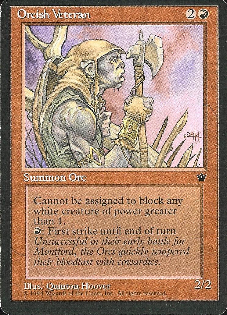 Orcish Veteran (3) (Fallen Empires) Light Play