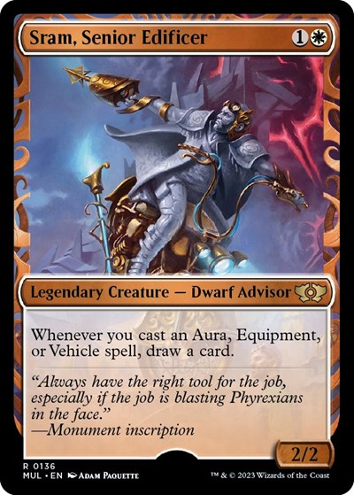 Sram, Senior Edificer (Halo Foil) (March of the Machine: Multiverse Legends) Near Mint