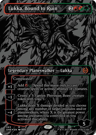 Lukka, Bound to Ruin (Oil Slick Raised Foil) (Phyrexia: All Will Be One) Near Mint