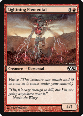 Lightning Elemental (Magic 2012 Core Set) Light Play Foil