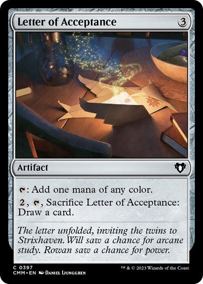 Letter of Acceptance (Commander Masters) Near Mint