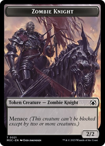 Zombie Knight / Human Double-sided Token (Commander: March of the Machine) Near Mint