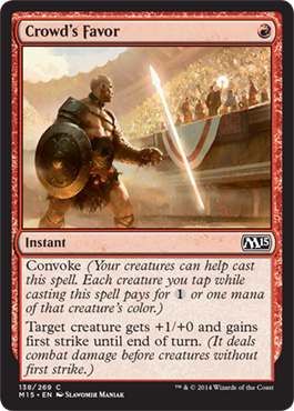 Crowd's Favor (Magic 2015 Core Set) Near Mint Foil