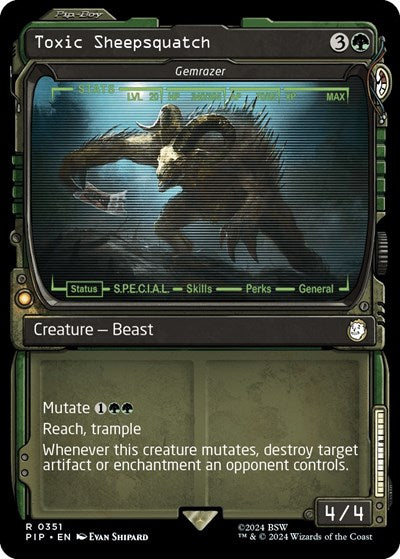 Toxic Sheepsquatch - Gemrazer (Showcase) (Universes Beyond: Fallout) Near Mint