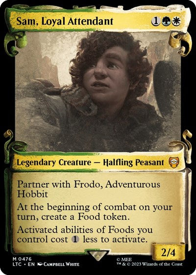 Sam, Loyal Attendant (Showcase Scrolls) (Commander: The Lord of the Rings: Tales of Middle-earth) Near Mint