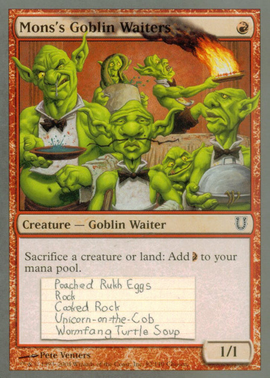 Mons's Goblin Waiters (Unhinged) Light Play