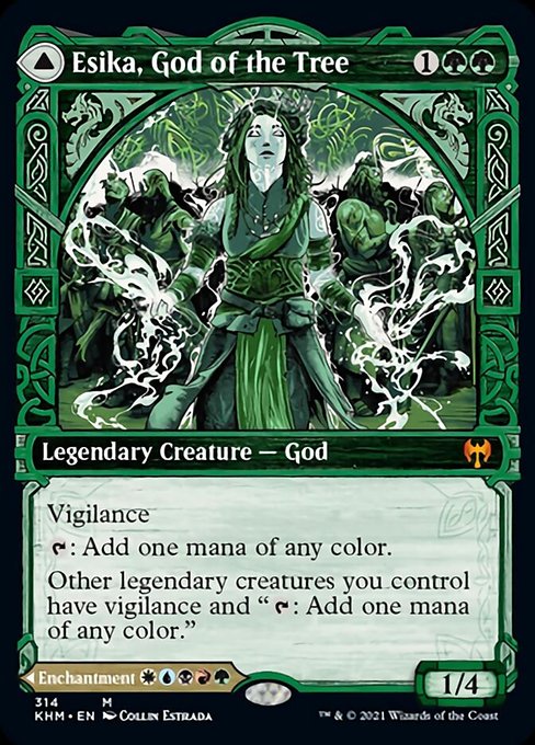 Esika, God of the Tree / The Prismatic Bridge (Showcase) (Kaldheim) Near Mint