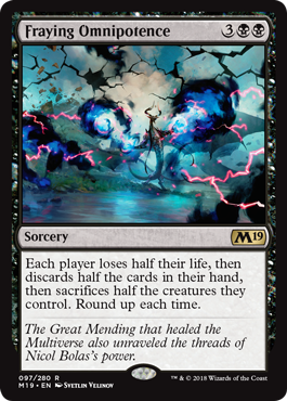 Fraying Omnipotence (Magic 2019 Core Set) Near Mint