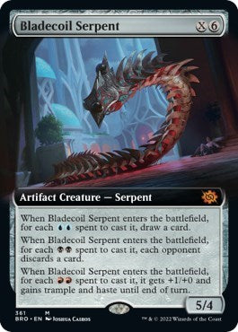 Bladecoil Serpent (Extended Art) (The Brothers' War) Near Mint