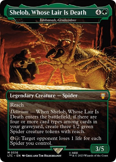 Shelob, Whose Lair Is Death - Ishkanah, Grafwidow (Borderless) (Commander: The Lord of the Rings: Tales of Middle-earth) Near Mint