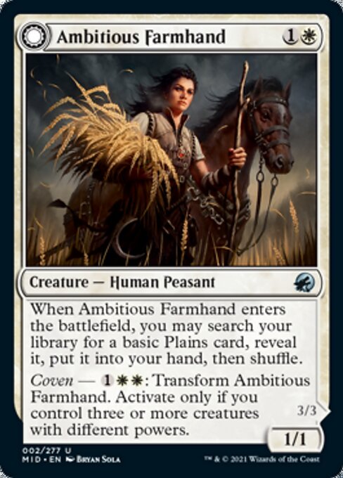 Ambitious Farmhand / Seasoned Cathar (Innistrad: Midnight Hunt) Near Mint