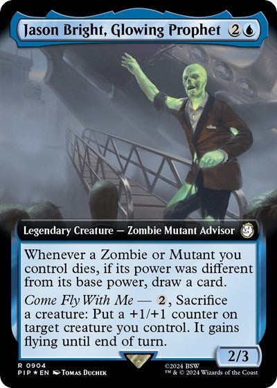 Jason Bright, Glowing Prophet (Extended Art) (Surge Foil) (Universes Beyond: Fallout) Near Mint