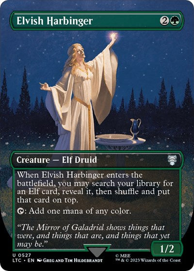Elvish Harbinger (Borderless) (Commander: The Lord of the Rings: Tales of Middle-earth) Near Mint