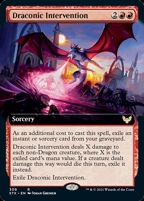 Draconic Intervention (Extended Art) (Strixhaven) Near Mint Foil