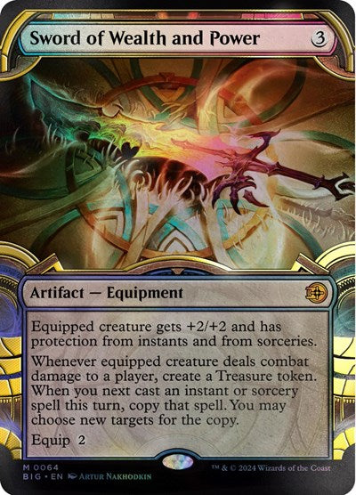 Sword of Wealth and Power (Showcase) (Raised Foil) (Outlaws of Thunder Junction: The Big Score) Near Mint