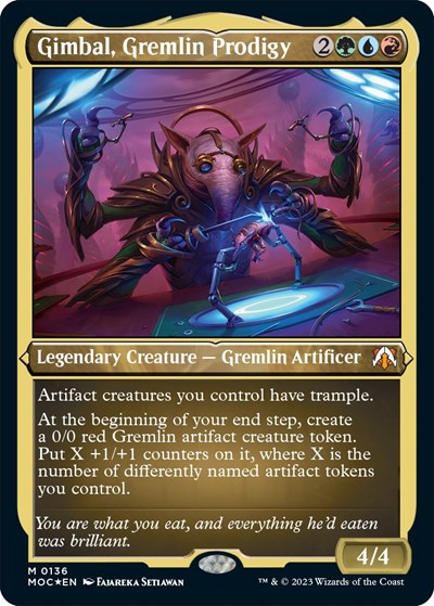 Gimbal, Gremlin Prodigy (Display Commander) - Thick Stock (Commander: March of the Machine) Near Mint