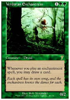 Verduran Enchantress (7th Edition) Light Play