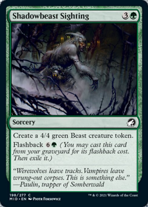 Shadowbeast Sighting (Innistrad: Midnight Hunt) Near Mint Foil