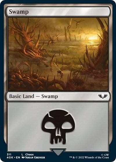Swamp (311) (Surge Foil) (Universes Beyond: Warhammer 40K) Near Mint