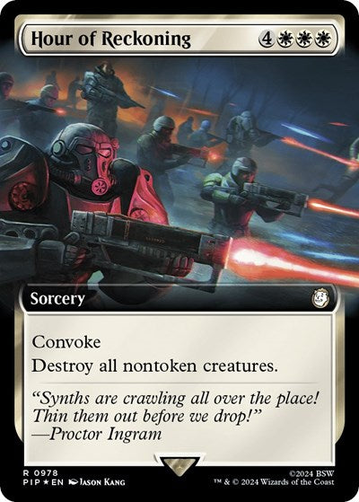Hour of Reckoning (Extended Art) (Surge Foil) (Universes Beyond: Fallout) Near Mint