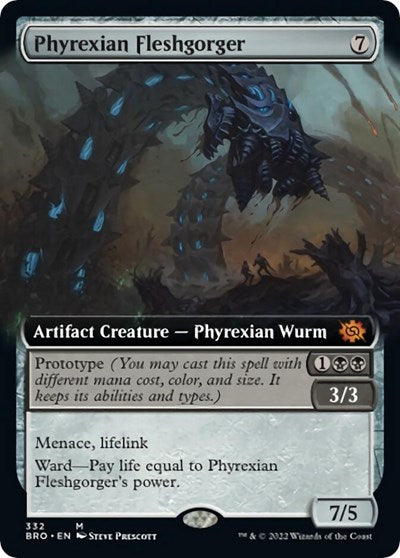 Phyrexian Fleshgorger (Extended Art) (The Brothers' War) Near Mint