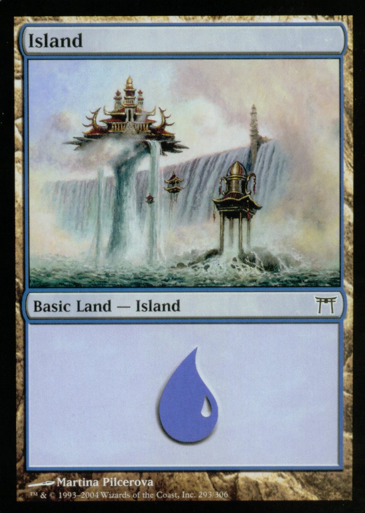 Island (293) (Champions of Kamigawa) Light Play Foil