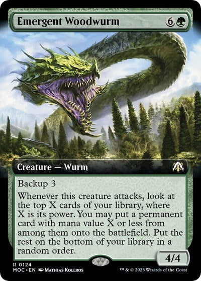 Emergent Woodwurm (Extended Art) (Commander: March of the Machine) Near Mint