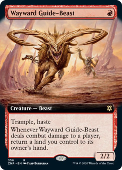 Wayward Guide-Beast (Extended Art) (Zendikar Rising) Near Mint Foil
