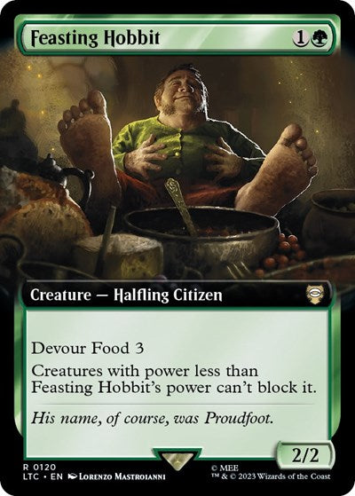Feasting Hobbit (Extended Art) (Commander: The Lord of the Rings: Tales of Middle-earth) Near Mint