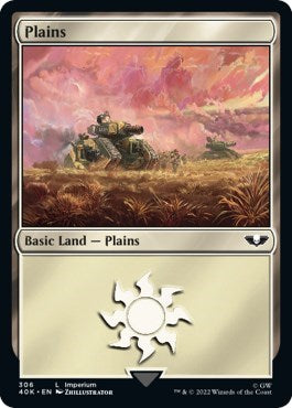 Plains (306) (Surge Foil) (Universes Beyond: Warhammer 40K) Near Mint