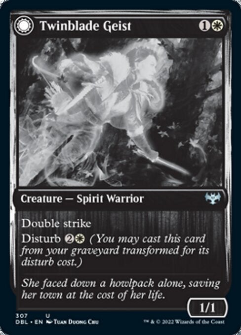 Twinblade Geist / Twinblade Invocation (Innistrad: Double Feature) Near Mint Foil