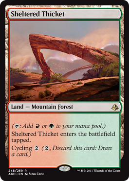 Sheltered Thicket (Amonkhet) Near Mint Foil