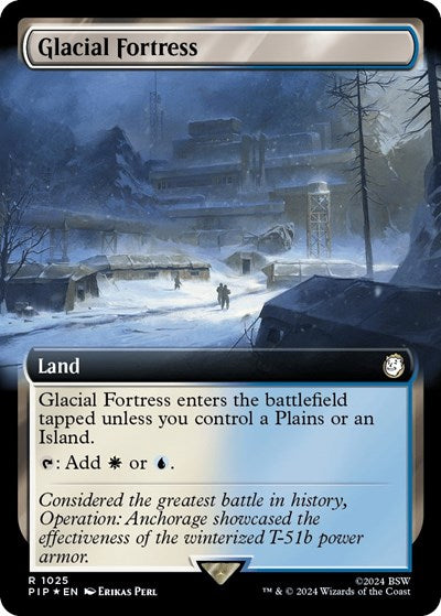 Glacial Fortress (Extended Art) (Surge Foil) (Universes Beyond: Fallout) Near Mint