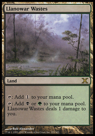 Llanowar Wastes (10th Edition) Light Play