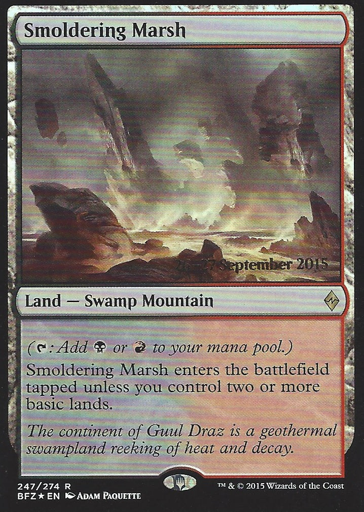 Smoldering Marsh (Prerelease) (Promotional Cards) Near Mint Foil