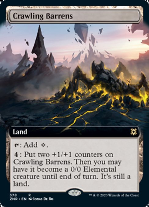 Crawling Barrens (Extended Art) (Zendikar Rising) Near Mint