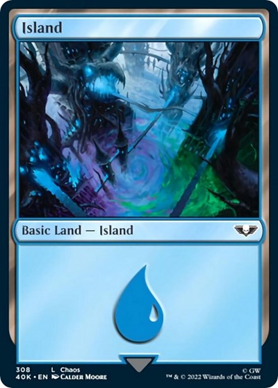 Island (308) (Surge Foil) (Universes Beyond: Warhammer 40K) Near Mint