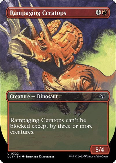 Rampaging Ceratops (Borderless) (The Lost Caverns of Ixalan) Near Mint Foil