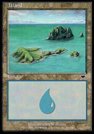 Island (336) (Onslaught) Light Play Foil