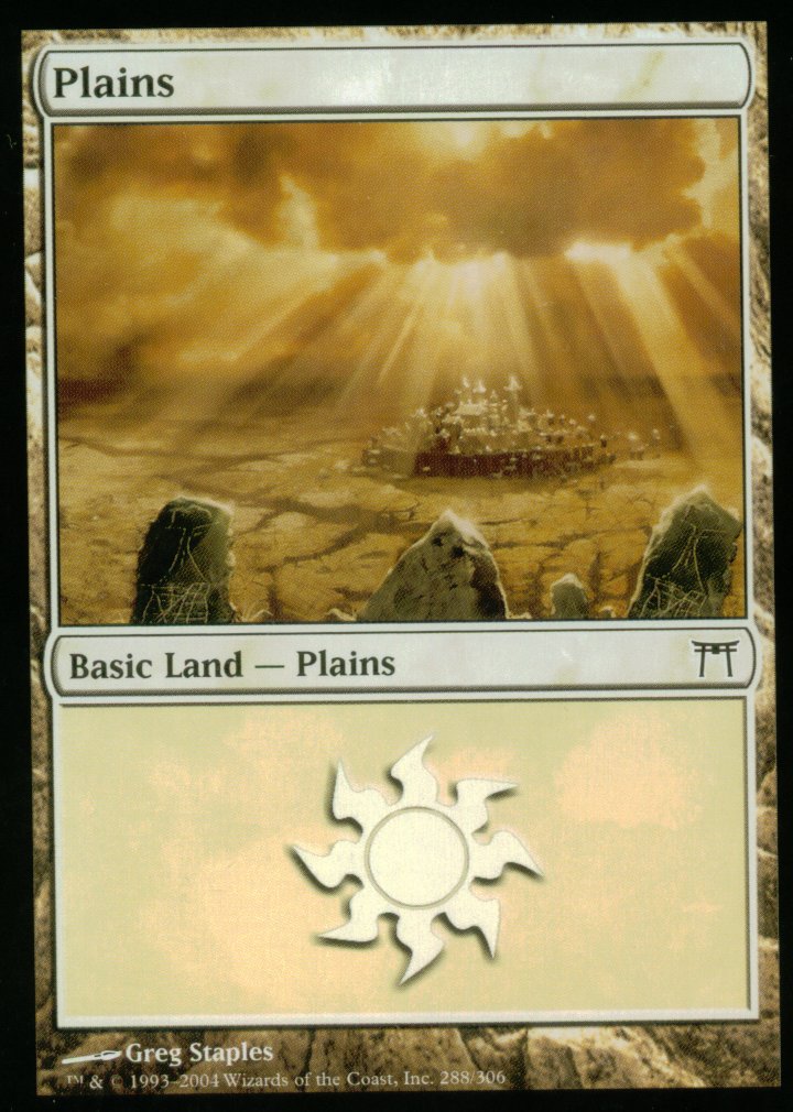 Plains (288) (Champions of Kamigawa) Light Play Foil