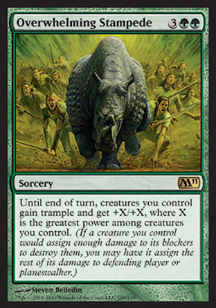 Overwhelming Stampede (Magic 2011 Core Set) Light Play Foil
