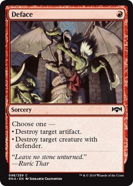 Deface (Ravnica Allegiance) Near Mint Foil