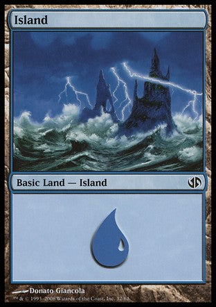 Island (32) (Duel Decks: Jace vs Chandra) Near Mint Japanese