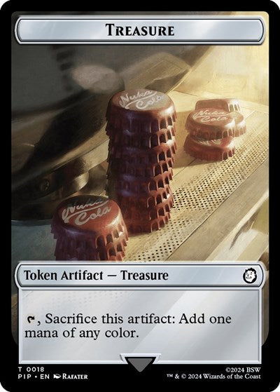 Treasure (0018) / Human Knight Double-Sided Token (Universes Beyond: Fallout) Near Mint