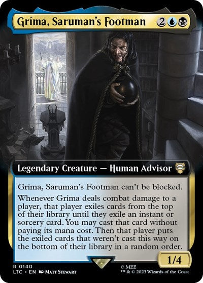 Grima, Saruman's Footman (Extended Art) (Commander: The Lord of the Rings: Tales of Middle-earth) Near Mint