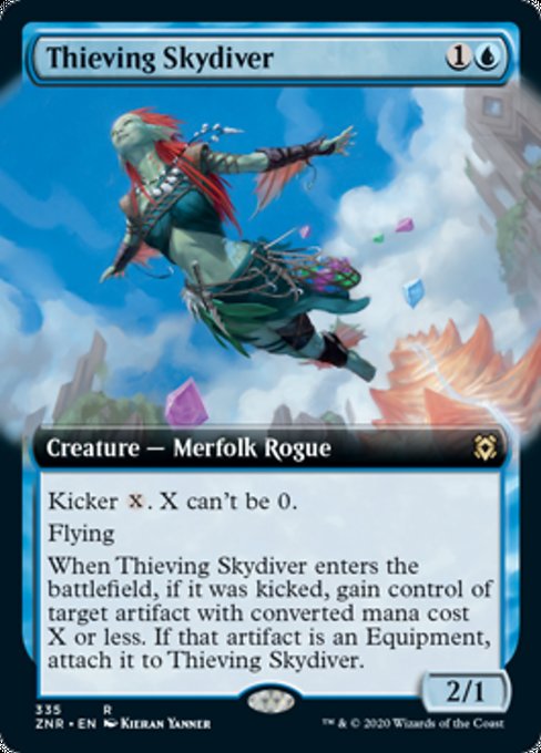 Thieving Skydiver (Extended Art) (Zendikar Rising) Near Mint
