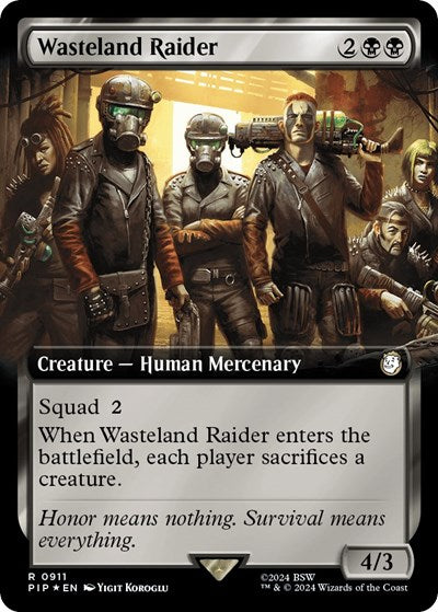 Wasteland Raider (Extended Art) (Surge Foil) (Universes Beyond: Fallout) Near Mint