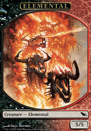 Black Red Elemental 5/5 (Token) (Shadowmoor) Near Mint