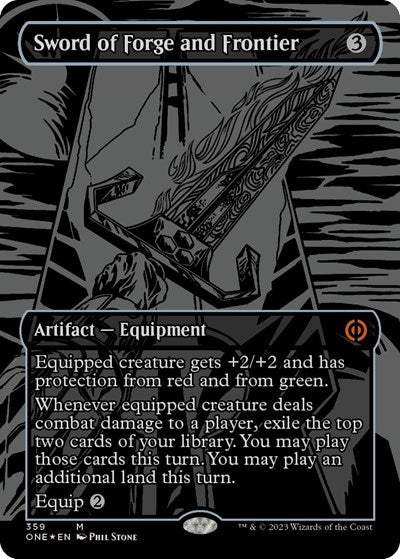 Sword of Forge and Frontier (Oil Slick Raised Foil) (Phyrexia: All Will Be One) Near Mint