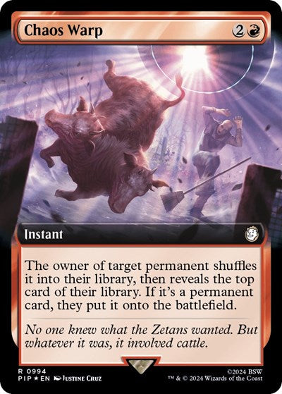 Chaos Warp (Extended Art) (Surge Foil) (Universes Beyond: Fallout) Near Mint